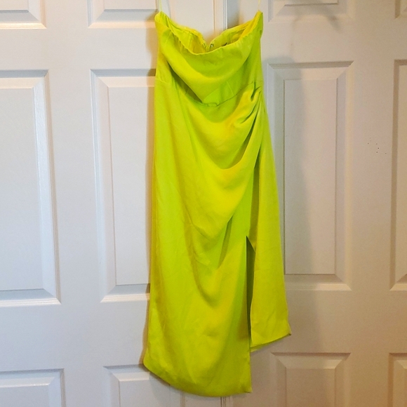 Cushnie x Target Strapless Green Slit Dress Size 6 - Picture 3 of 6